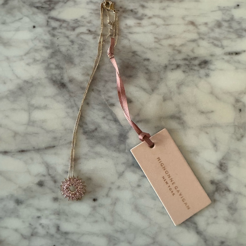 NWT Mignonne Gavigan Petite Crystal Necklace in Pink